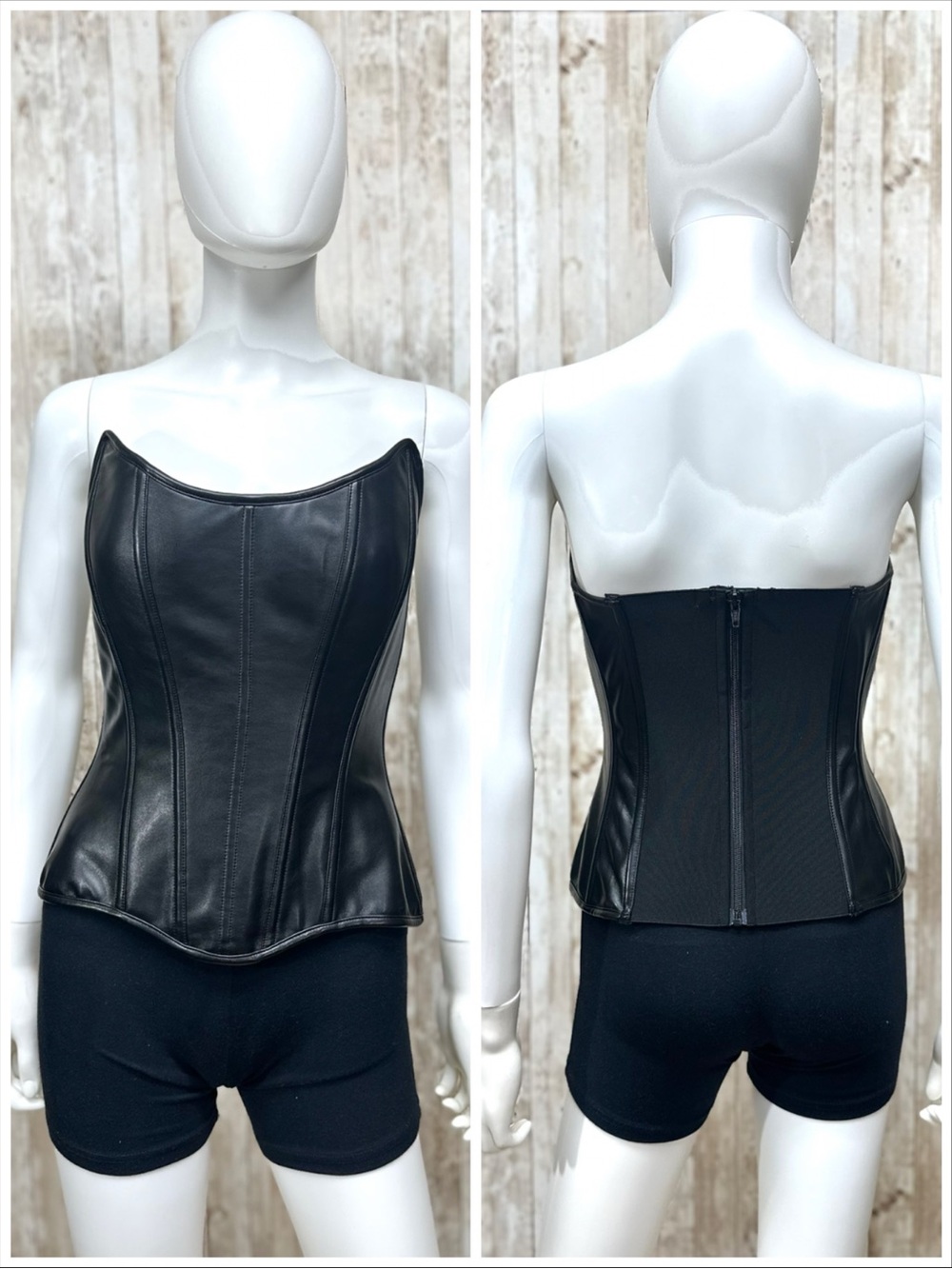 Perfect Corset Rogue Black Faux Leather Corset NWT ~ Size M ~ Item #X11